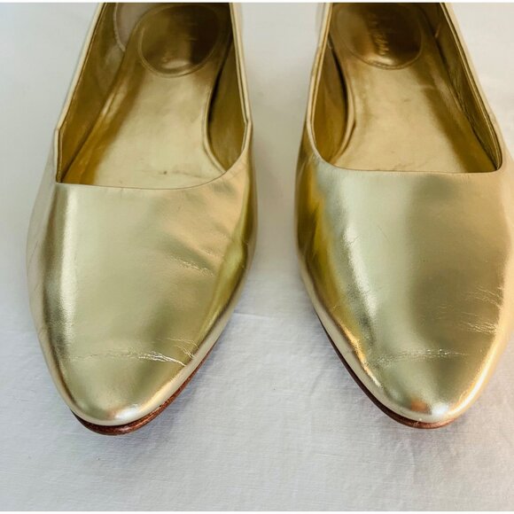 Cole Haan Womens Gold Leather Flats Size 11 - Picture 9 of 9